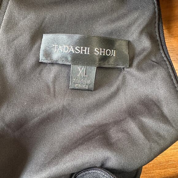 Tadashi Shoji Sims Black/White Shoulder Bow Halter Gown, Black Tie, Wedding, XL - Picture 6 of 7